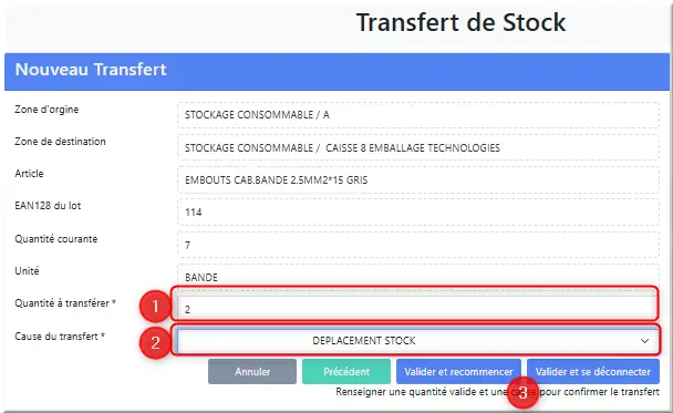 Nouveau Transfert origine destination 